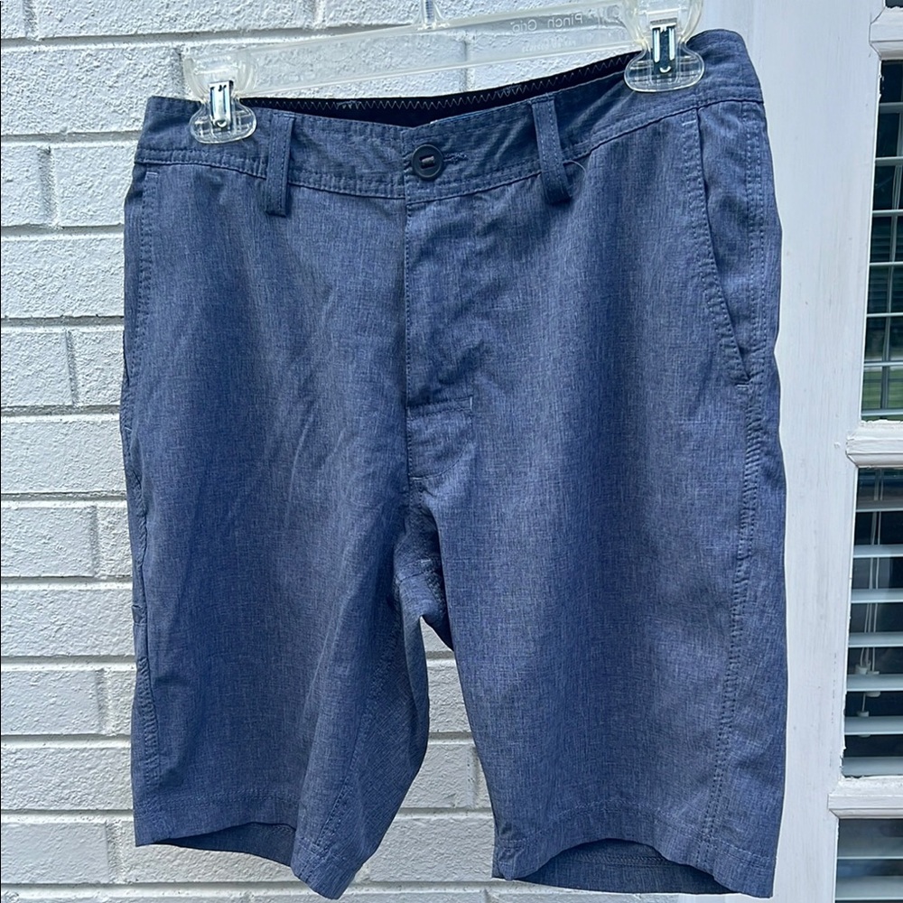 Blue Flat Front Shorts with Classic Design